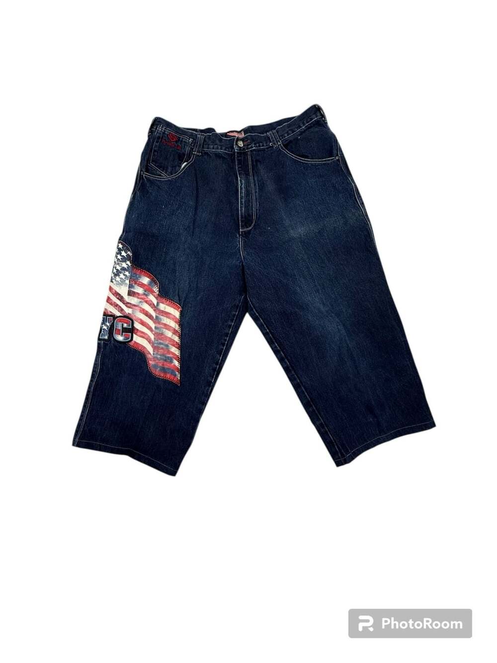 Raw Blue Vintage Y2K American Flag NYC Denim Jean